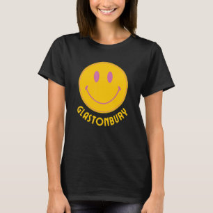 Glastonbury Town Retro Hippie Happy Apparel T-Shirt