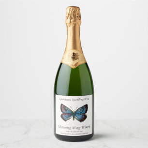 Glaucopsyche arion - The Large Blue Butterfly Sparkling Wine Label