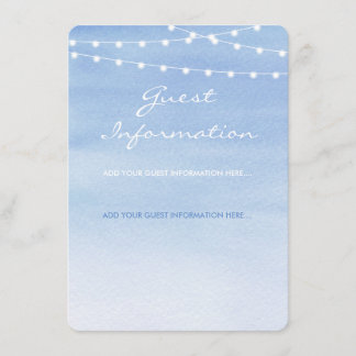 Glaucous Blue Watercolor String Lights Enclosure Card