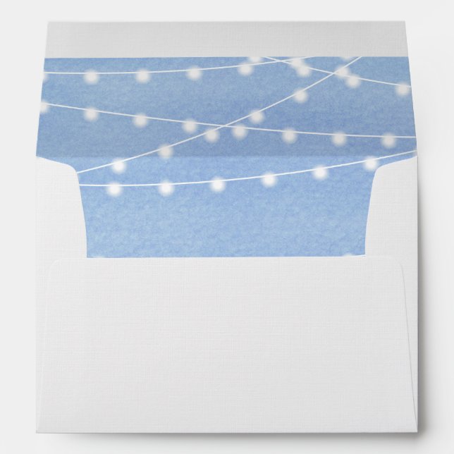 Glaucous Blue Watercolor String Lights Envelopes (Back (Bottom))