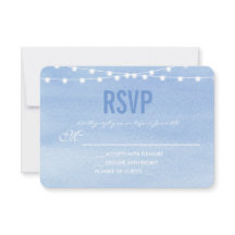 Glaucous Blue Watercolor String Lights RSVP
