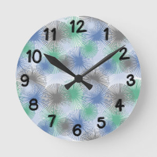 Glaucous Stars Round Clock