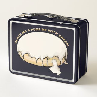 Glaze Me & Pump Me With Cream Doughnut Metal Lunch Box