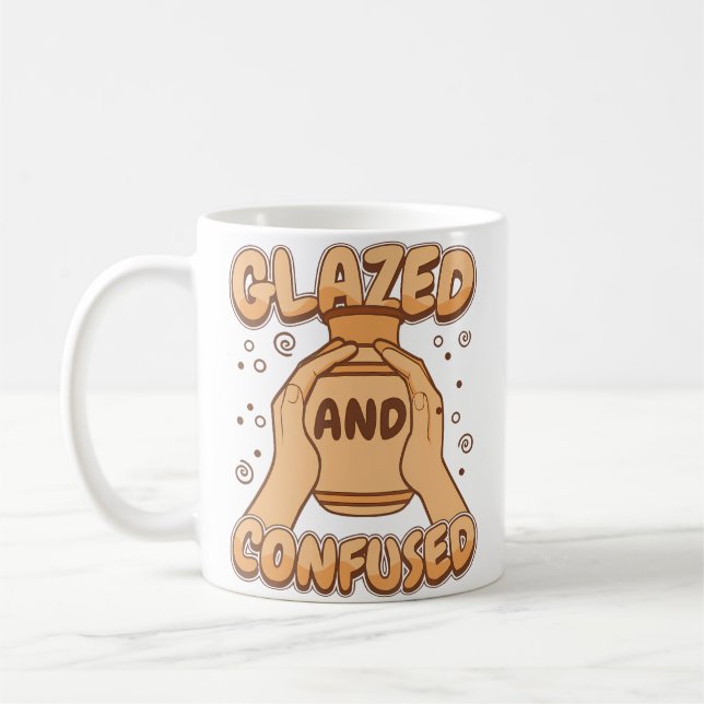 Glazed And Confused Pottery Pro Wheel Hobby Lover  Coffee Mug (Left)