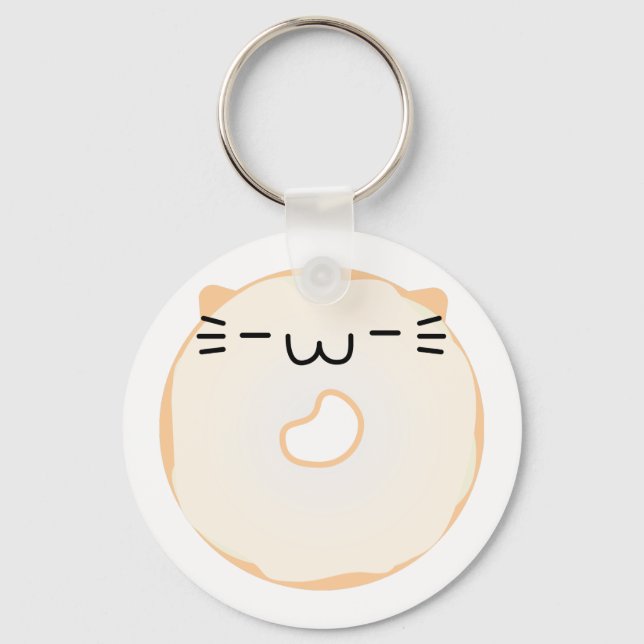 Glazed Cat Doughnut Keychain (Front)
