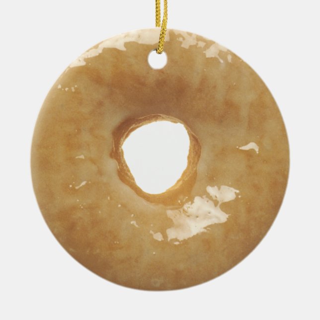 Glazed Doughnut Novelty Ceramic Ornament (Front)