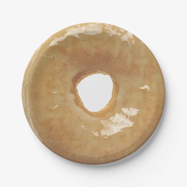 Glazed  Doughnut Small Cake  Paper Plate (Front)