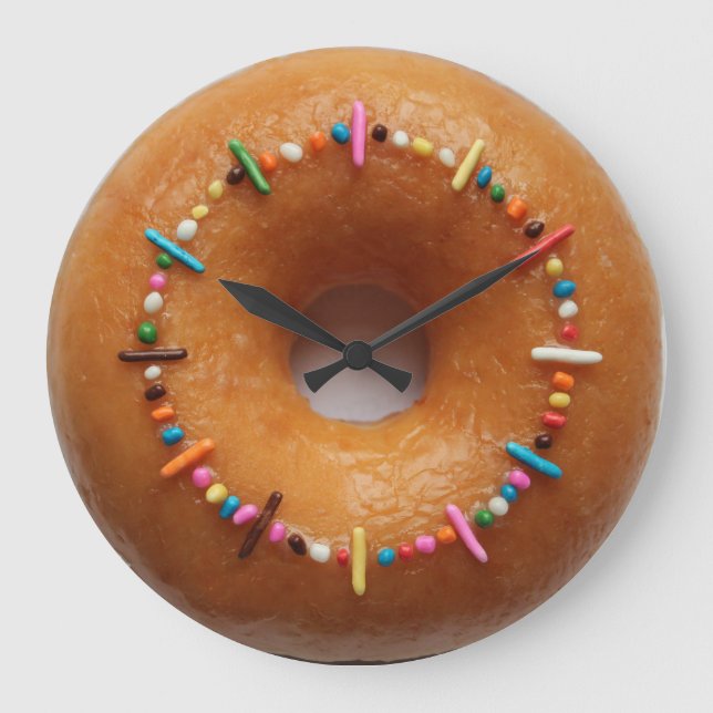 Glazed Doughnut Sprinkles Clock (Front)