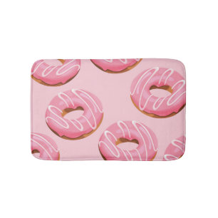 Glazed Doughnuts Seamless Background Bath Mat