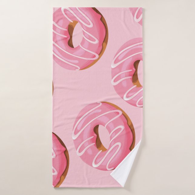 Glazed Doughnuts Seamless Background Bath Towel (Bath Towel)