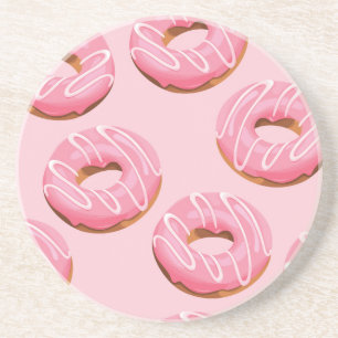 Glazed Doughnuts Seamless Background Coaster