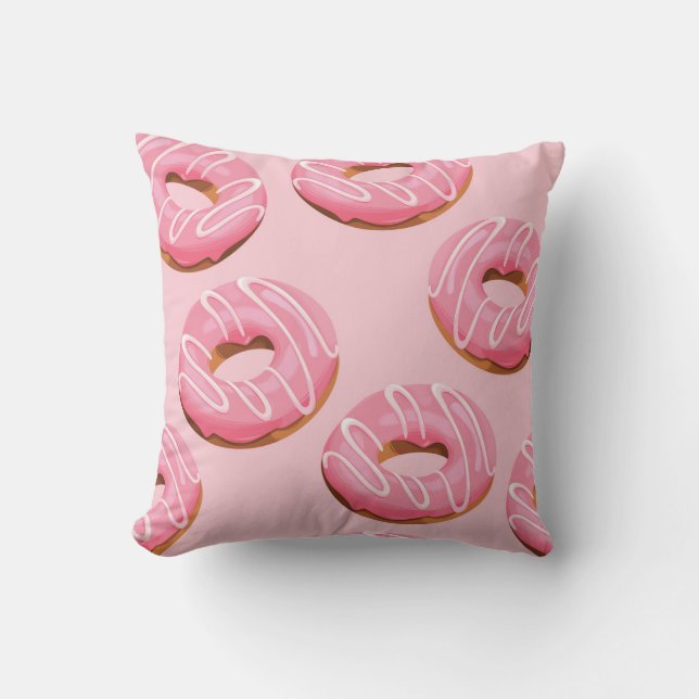 Glazed Doughnuts Seamless Background Cushion (Front)