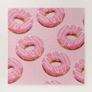 Glazed Doughnuts Seamless Background Jigsaw Puzzle
