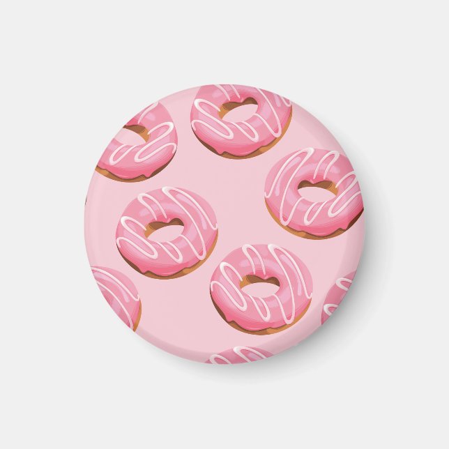 Glazed Doughnuts Seamless Background Magnet (Front)