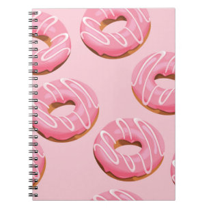 Glazed Doughnuts Seamless Background Notebook