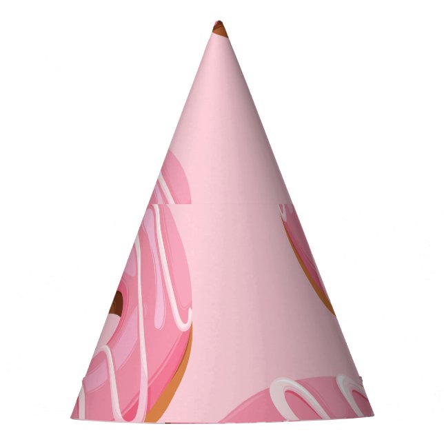 Glazed Doughnuts Seamless Background Party Hat (Front)