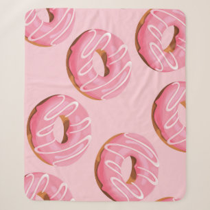 Glazed Doughnuts Seamless Background Sherpa Blanket