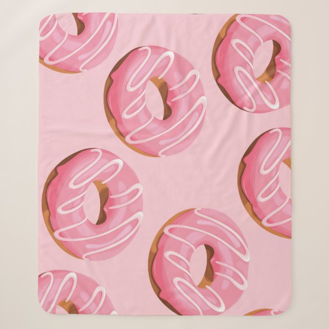 Glazed Doughnuts Seamless Background Sherpa Blanket (Front)