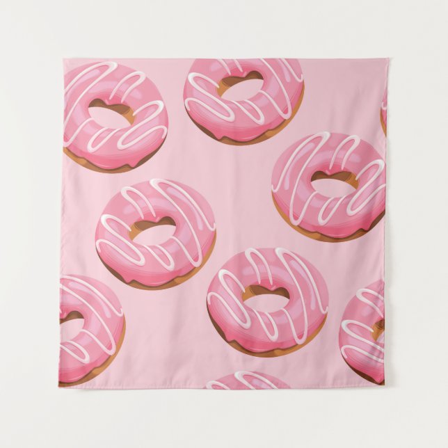 Glazed Doughnuts Seamless Background Tapestry (Front)