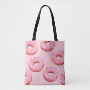 Glazed Doughnuts Seamless Background Tote Bag