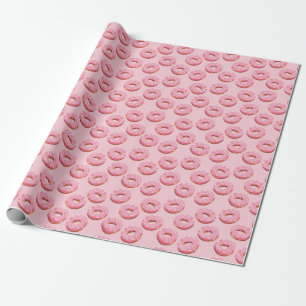 Glazed Doughnuts Seamless Background Wrapping Paper