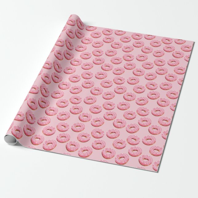 Glazed Doughnuts Seamless Background Wrapping Paper (Unrolled)