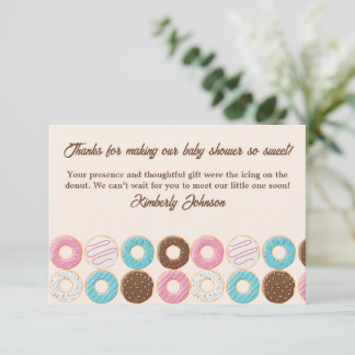 Glazed & Growing Doughnut Thank You Card