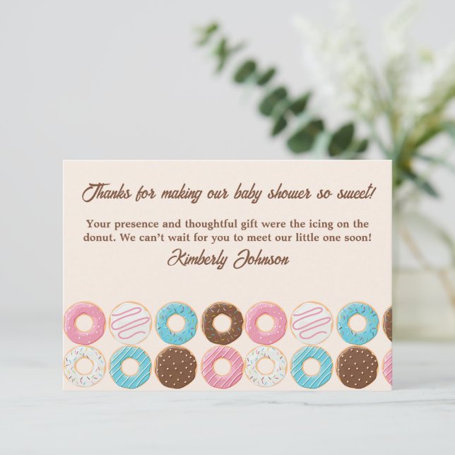 Glazed & Growing Doughnut Thank You Card (Standing Front)