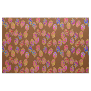 Glazed Leaves in Mud Fabric
