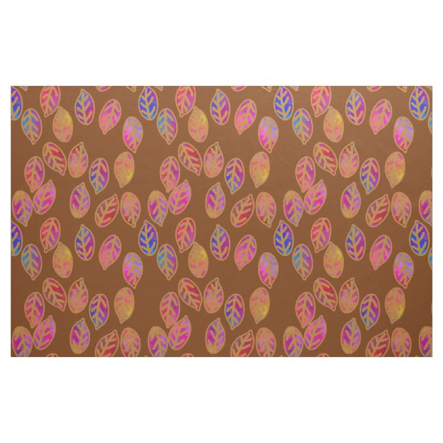 Glazed Leaves in Mud Fabric (Fat Quarter)
