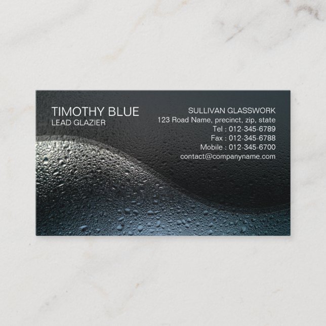 Glazier Glazing Glass Work Business Card (Front)