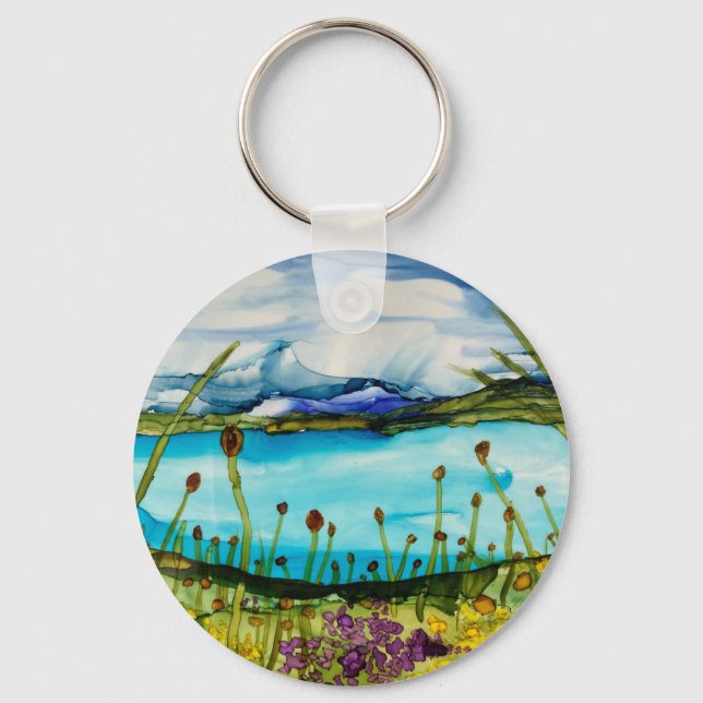 Glazier lake below the mountains   key ring (Front)