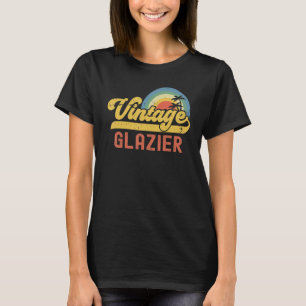 Glazier Vintage Sunset Profession Retro Job Title T-Shirt