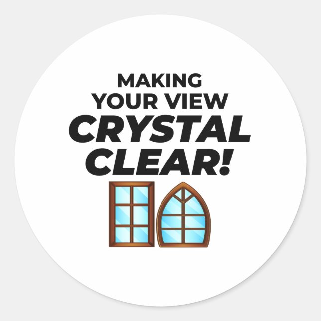 Glazier Window Glass Fitting Fitter Glasswork Classic Round Sticker (Front)