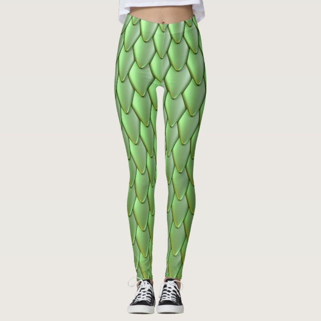 Glazing Dragon Scale Pattern Leggings (Front)