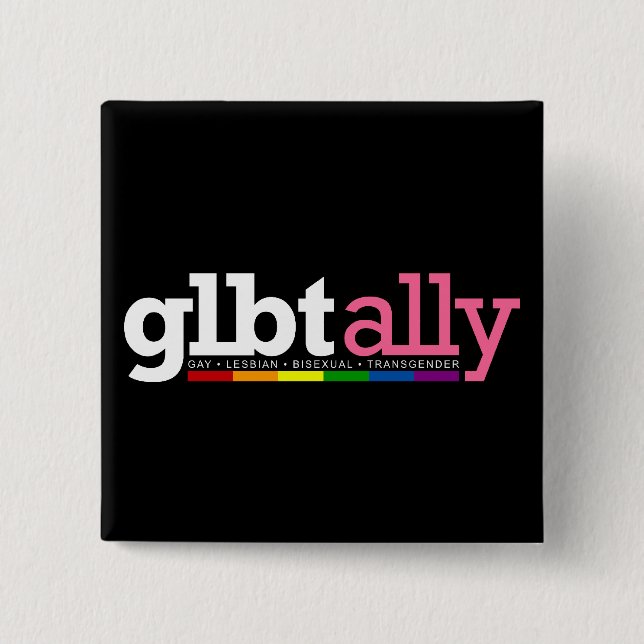 GLBT Ally Black Button (Front)
