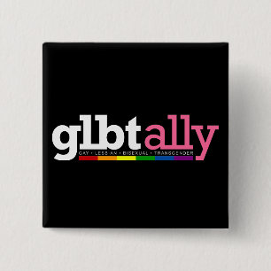 GLBT Ally Black Button