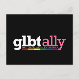 GLBT Ally Black Postcard