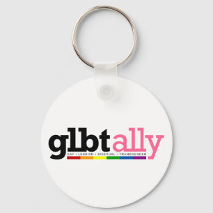 GLBT Ally White Keychain