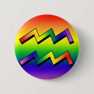GLBT Aquarius w 6 Cm Round Badge