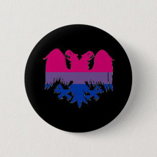 GLBT Biseuxal Pride Double-Headed Eagle 6 Cm Round Badge