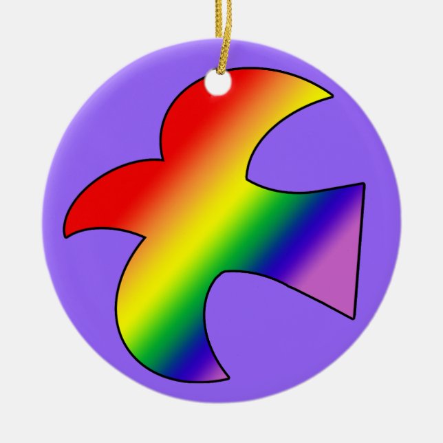 GLBT Dove Ceramic Ornament (Front)