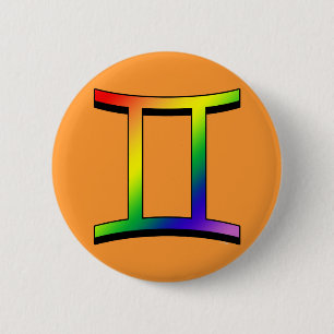 GLBT Gemini 6 Cm Round Badge