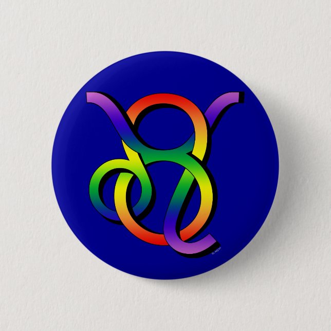GLBT Leo & Taurus 6 Cm Round Badge (Front)