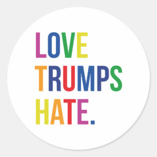 GLBT Love Trumps Hate Classic Round Sticker