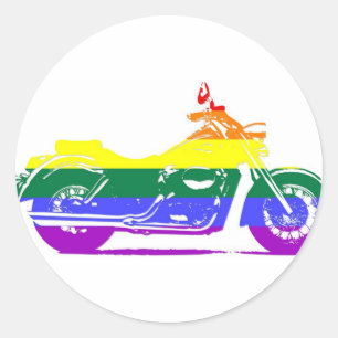 GLBT Motorcycle Pride Classic Round Sticker