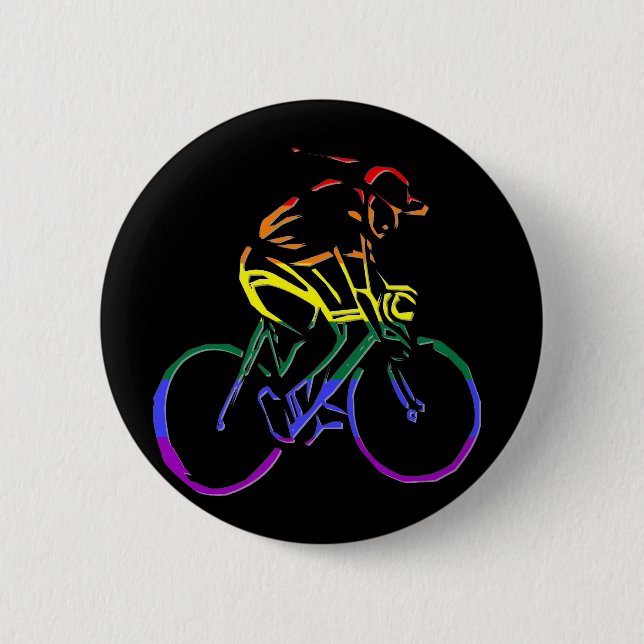 GLBT Pride Bicyclist 6 Cm Round Badge (Front)