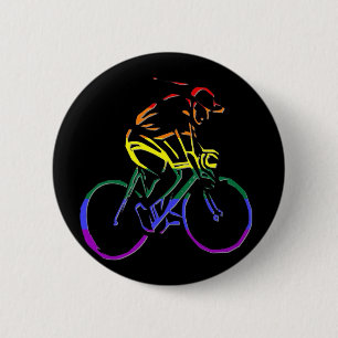 GLBT Pride Bicyclist 6 Cm Round Badge