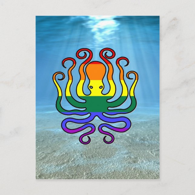 GLBT Pride Octopus Postcard (Front)