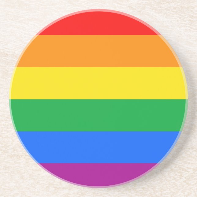 GLBT PRIDE STRIPES DESIGN COASTER (Front)